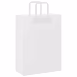 vidaXL Paper Bags 50 pcs with Handles White 54x15x49 cm Paper Grocery Bag - white, 26 x 12 x 35 cm