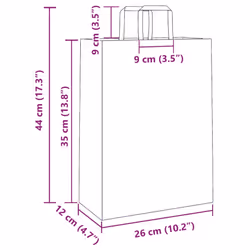 vidaXL Paper Bags 50 pcs with Handles White 54x15x49 cm Paper Grocery Bag - white, 26 x 12 x 35 cm