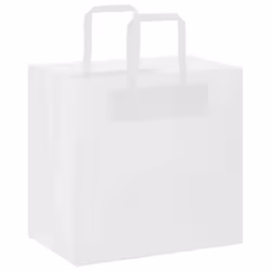 vidaXL Paper Bags 50 pcs with Handles White 54x15x49 cm Paper Grocery Bag - white, 26 x 17 x 25 cm