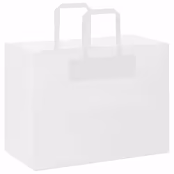 vidaXL Paper Bags 50 pcs with Handles White 54x15x49 cm Paper Grocery Bag - white, 32 x 17 x 25 cm