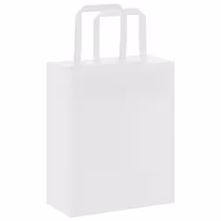 vidaXL Paper Bags 250 pcs with Handles White 21x11x28 cm Paper Grocery Bag - white, 18 x 8 x 22 cm/ 250 pcs - Additional view 6
