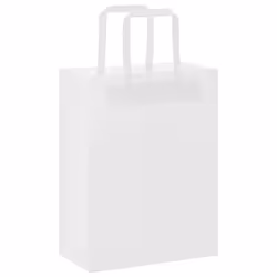 vidaXL Paper Bags 250 pcs with Handles White 21x11x28 cm Paper Grocery Bag - white, 21 x 11 x 28 cm/ 250 pcs