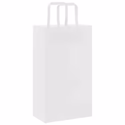 vidaXL Paper Bags 250 pcs with Handles Blue 32x22x28 cm Paper Grocery Bag - white, 21 x 11 x 36 cm/ 250 pcs - Additional view 6