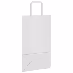 vidaXL Paper Bags 250 pcs with Handles Blue 32x22x28 cm Paper Grocery Bag - white, 21 x 11 x 36 cm/ 250 pcs - Additional view 8