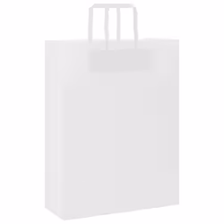 vidaXL Paper Bags 250 pcs with Handles White 21x11x28 cm Paper Grocery Bag - white, 32 x 12 x 42 cm/ 250 pcs