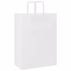 vidaXL Paper Bags 250 pcs with Handles White 21x11x28 cm Paper Grocery Bag - white, 32 x 17 x 44 cm/ 250 pcs