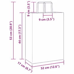 vidaXL Paper Bags 250 pcs with Handles White 21x11x28 cm Paper Grocery Bag - white, 32 x 17 x 44 cm/ 250 pcs