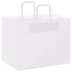 vidaXL Paper Bags 250 pcs with Handles White 21x11x28 cm Paper Grocery Bag - white, 32 x 22 x 24 cm/ 250 pcs
