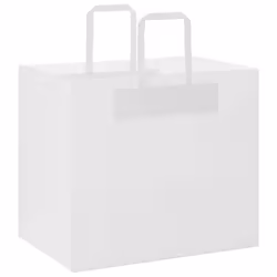 vidaXL Paper Bags 250 pcs with Handles White 21x11x28 cm Paper Grocery Bag - white, 32 x 22 x 28 cm/ 250 pcs