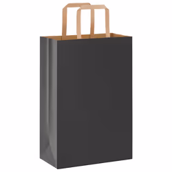 vidaXL Paper Bags 50 pcs with Handles White 54x15x49 cm Paper Grocery Bag - black, 21 x 11 x 31 cm