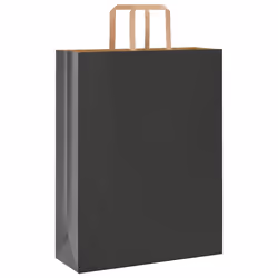 vidaXL Paper Bags 250 pcs with Handles White 21x11x28 cm Paper Grocery Bag - black, 32 x 12 x 42 cm/ 250 pcs