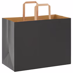 vidaXL Paper Bags 250 pcs with Handles White 21x11x28 cm Paper Grocery Bag - black, 32 x 17 x 25 cm/ 250 pcs