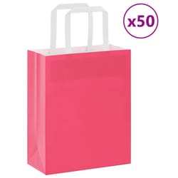 vidaXL Paper Bags 50 pcs with Handles White 54x15x49 cm Paper Grocery Bag - pink, 18 x 8 x 22 cm