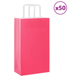 vidaXL Paper Bags 50 pcs with Handles White 54x15x49 cm Paper Grocery Bag - pink, 21 x 11 x 36 cm