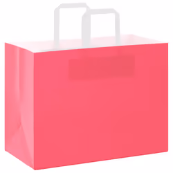 vidaXL Paper Bags 50 pcs with Handles White 54x15x49 cm Paper Grocery Bag - pink, 32 x 17 x 25 cm