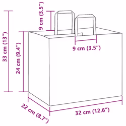 vidaXL Paper Bags 50 pcs with Handles White 54x15x49 cm Paper Grocery Bag - pink, 32 x 22 x 24 cm