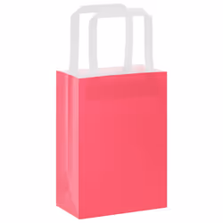 vidaXL Paper Bags 250 pcs with Handles White 21x11x28 cm Paper Grocery Bag - pink, 15 x 8 x 21 cm/ 250 pcs - Additional view 2