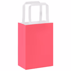 vidaXL Paper Bags 250 pcs with Handles White 21x11x28 cm Paper Grocery Bag - pink, 15 x 8 x 21 cm/ 250 pcs - Additional view 6