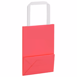 vidaXL Paper Bags 250 pcs with Handles White 21x11x28 cm Paper Grocery Bag - pink, 15 x 8 x 21 cm/ 250 pcs - Additional view 8