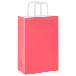 vidaXL Paper Bags 250 pcs with Handles White 21x11x28 cm Paper Grocery Bag - pink, 21 x 11 x 31 cm/ 250 pcs - Additional view 2