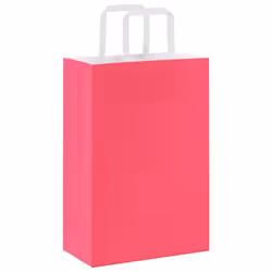 vidaXL Paper Bags 250 pcs with Handles White 21x11x28 cm Paper Grocery Bag - pink, 21 x 11 x 31 cm/ 250 pcs - Additional view 6