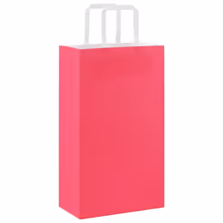 vidaXL Paper Bags 250 pcs with Handles White 21x11x28 cm Paper Grocery Bag - pink, 21 x 11 x 36 cm/ 250 pcs - Additional view 6