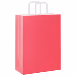 vidaXL Paper Bags 250 pcs with Handles Blue 32x22x28 cm Paper Grocery Bag - pink, 26 x 12 x 35 cm/ 250 pcs - Additional view 2