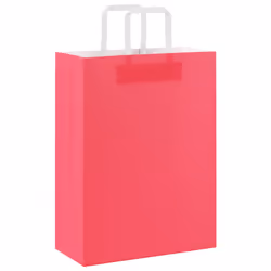 vidaXL Paper Bags 250 pcs with Handles Blue 32x22x28 cm Paper Grocery Bag - pink, 26 x 12 x 35 cm/ 250 pcs - Additional view 5