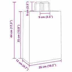 vidaXL Paper Bags 50 pcs with Handles White 54x15x49 cm Paper Grocery Bag - blue, 26 x 12 x 35 cm