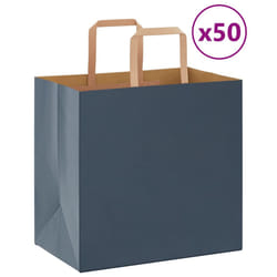 vidaXL Paper Bags 50 pcs with Handles White 54x15x49 cm Paper Grocery Bag - blue, 26 x 17 x 25 cm
