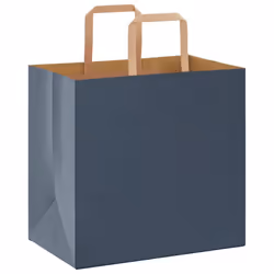 vidaXL Paper Bags 50 pcs with Handles White 54x15x49 cm Paper Grocery Bag - blue, 26 x 17 x 25 cm