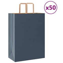 vidaXL Paper Bags 50 pcs with Handles White 54x15x49 cm Paper Grocery Bag - blue, 32 x 17 x 44 cm