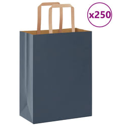 vidaXL Paper Bags 250 pcs with Handles White 21x11x28 cm Paper Grocery Bag - blue, 21 x 11 x 28 cm/ 250 pcs
