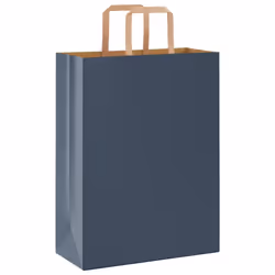 vidaXL Paper Bags 250 pcs with Handles White 21x11x28 cm Paper Grocery Bag - blue, 26 x 12 x 35 cm/ 250 pcs