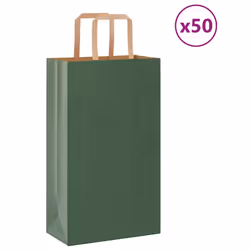 vidaXL Paper Bags 50 pcs with Handles White 54x15x49 cm Paper Grocery Bag - green, 21 x 11 x 36 cm