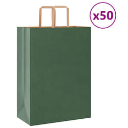vidaXL Paper Bags 50 pcs with Handles White 54x15x49 cm Paper Grocery Bag - green, 32 x 17 x 44 cm