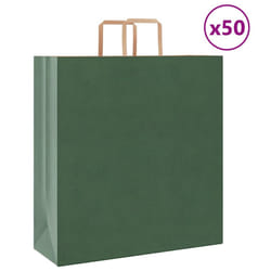 vidaXL Paper Bags 50 pcs with Handles White 54x15x49 cm Paper Grocery Bag - green, 45 x 17 x 48 cm