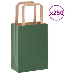 vidaXL Paper Bags 250 pcs with Handles White 21x11x28 cm Paper Grocery Bag - green, 15 x 8 x 21 cm/ 250 pcs