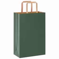 vidaXL Paper Bags 250 pcs with Handles White 21x11x28 cm Paper Grocery Bag - green, 21 x 11 x 31 cm/ 250 pcs