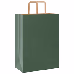vidaXL Paper Bags 250 pcs with Handles White 21x11x28 cm Paper Grocery Bag - green, 32 x 17 x 44 cm/ 250 pcs