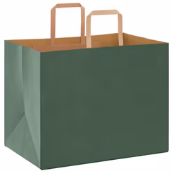 vidaXL Paper Bags 250 pcs with Handles White 21x11x28 cm Paper Grocery Bag - green, 32 x 22 x 24 cm/ 250 pcs