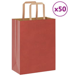 vidaXL Paper Bags 50 pcs with Handles White 54x15x49 cm Paper Grocery Bag - red, 21 x 11 x 28 cm
