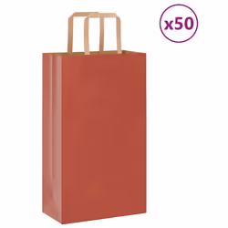 vidaXL Paper Bags 50 pcs with Handles White 54x15x49 cm Paper Grocery Bag - red, 21 x 11 x 36 cm