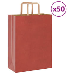 vidaXL Paper Bags 50 pcs with Handles White 54x15x49 cm Paper Grocery Bag - red, 26 x 12 x 35 cm