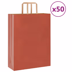 vidaXL Paper Bags 50 pcs with Handles White 54x15x49 cm Paper Grocery Bag - red, 32 x 12 x 42 cm