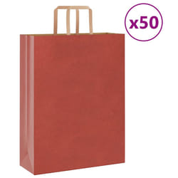 vidaXL Paper Bags 50 pcs with Handles White 54x15x49 cm Paper Grocery Bag - red, 32 x 12 x 42 cm