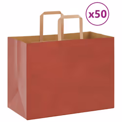 vidaXL Paper Bags 50 pcs with Handles White 54x15x49 cm Paper Grocery Bag - red, 32 x 17 x 25 cm