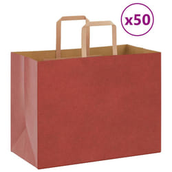 vidaXL Paper Bags 50 pcs with Handles White 54x15x49 cm Paper Grocery Bag - red, 32 x 17 x 25 cm