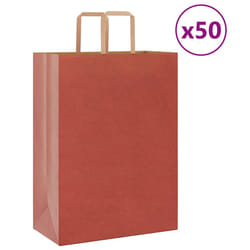 vidaXL Paper Bags 50 pcs with Handles White 54x15x49 cm Paper Grocery Bag - red, 32 x 17 x 44 cm