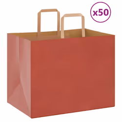 vidaXL Paper Bags 50 pcs with Handles White 54x15x49 cm Paper Grocery Bag - red, 32 x 22 x 24 cm